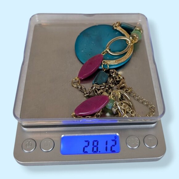 (2/$20) Beaded Blue Shell Pendant Necklace - Picture 5 of 5